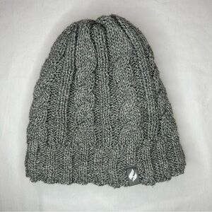 Alesund Beanie Hat Heat Holder Gray Cable Knit Snow Ski Winter Soft Lining Warm
